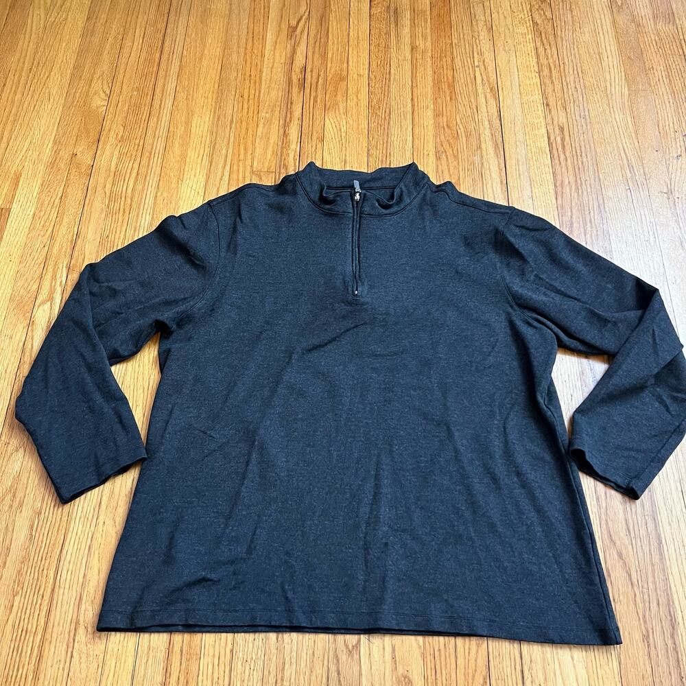 Mizzen Main Sweater Mens XXL Proflex Quarter Zip Gray Shirt Long Sleeve